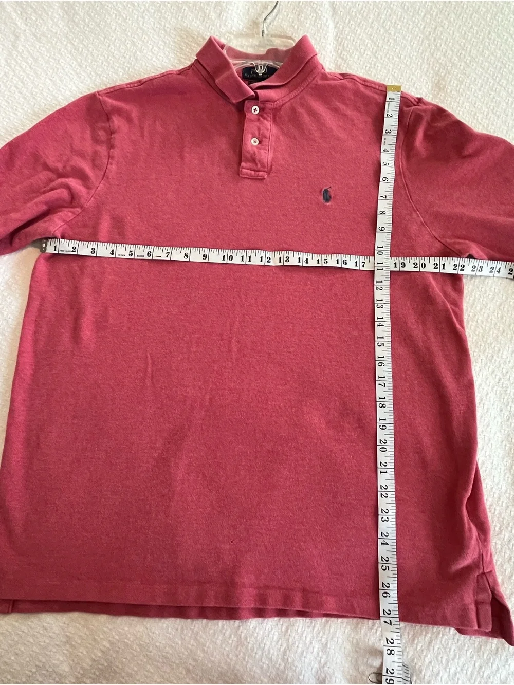 Polo Ralph Lauren Men’s Long-Sleeve Shirt Rose Red  / Navy Pony Size XL EUC